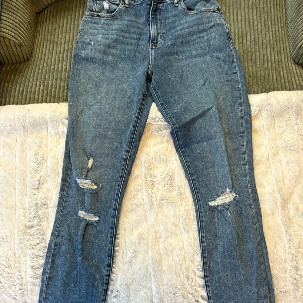 Classic Distressed Women's Blue Jeans